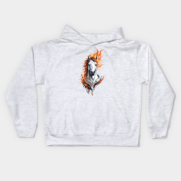 horse on fire Kids Hoodie by ohyeahh